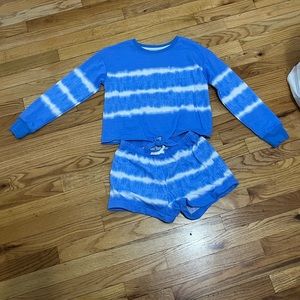 Dream life sleepwear tie dye long sleeve top and a short